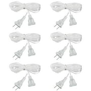 Fule Clear Extension Cord 16 FT, 6 Pack Extension Cord, US plug Extension Cord, 2 Prong Extension Cords Male to Female, Indoor Extension Cord for Light